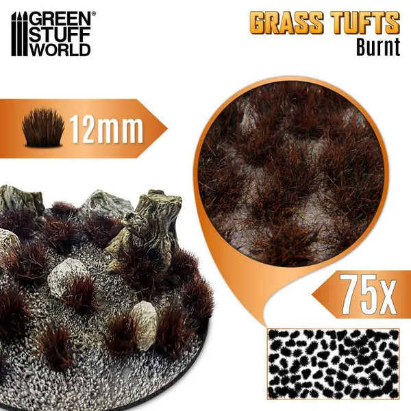 Grass TUFTS - 12mm self-adhesive - 75x - Burnt 12944