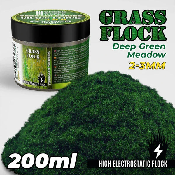 Static Grass Flock 2-3mm - DEEP GREEN MEADOW - 200 ml 11148