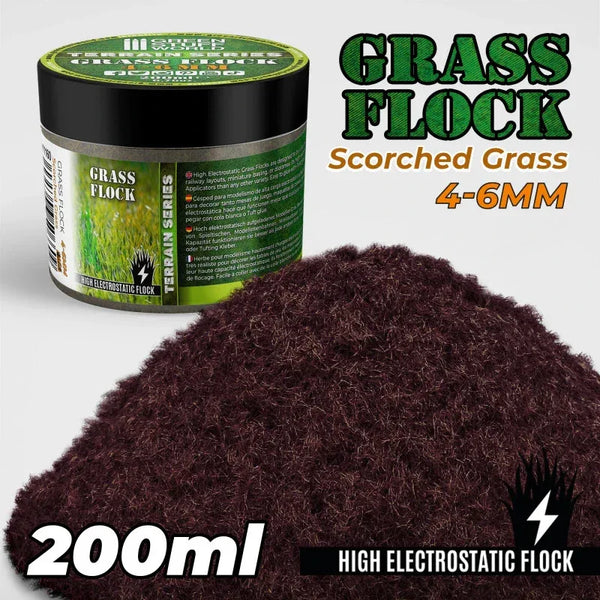 Static Grass Flock 4-6mm - SCORCHED BROWN - 200 ml 11160