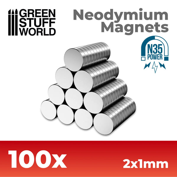 Neodymium Magnets 2x1mm - 100 units (N35) 11599