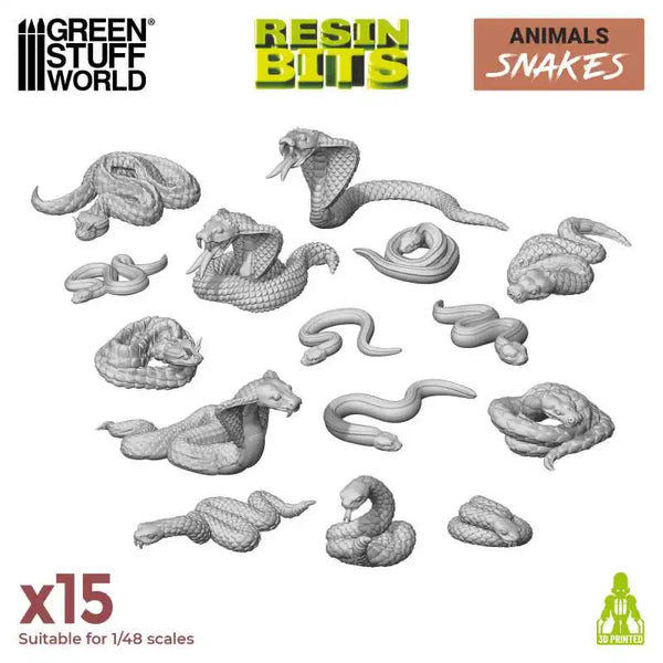 3D printed set - Snakes 15x 12668