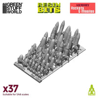 37x Resin Rockets and Missiles - Rakketten en Missiles 1693
