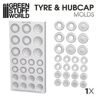 Tyres and Hubcaps - Silicone Mold 2042