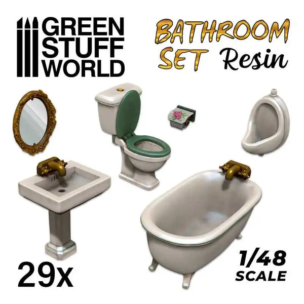 13x Resin Set Toilet and WC - Badkamer set 3057