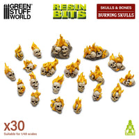 30x Resin Burning Skulls 1:48-1:35 1498