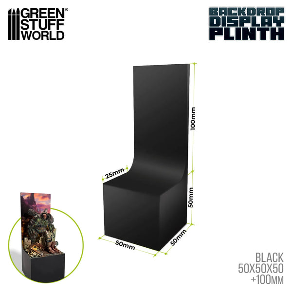 Green Stuff World Backdrop Display Plinth 5x5x5cm Black 3427