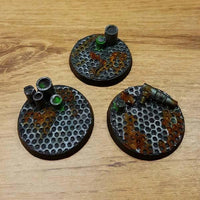 Factory Floor 40mm Round Bases 40K 3 stuks