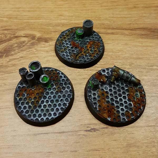 Factory Floor 40mm Round Bases 40K 3 stuks