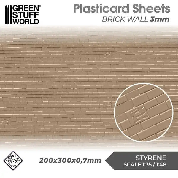 ABS Plasticard - Brick Walls 3mm Textured Sheet - 5060