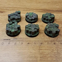 Basalt Rock 25mm Round Bases 6 stuks