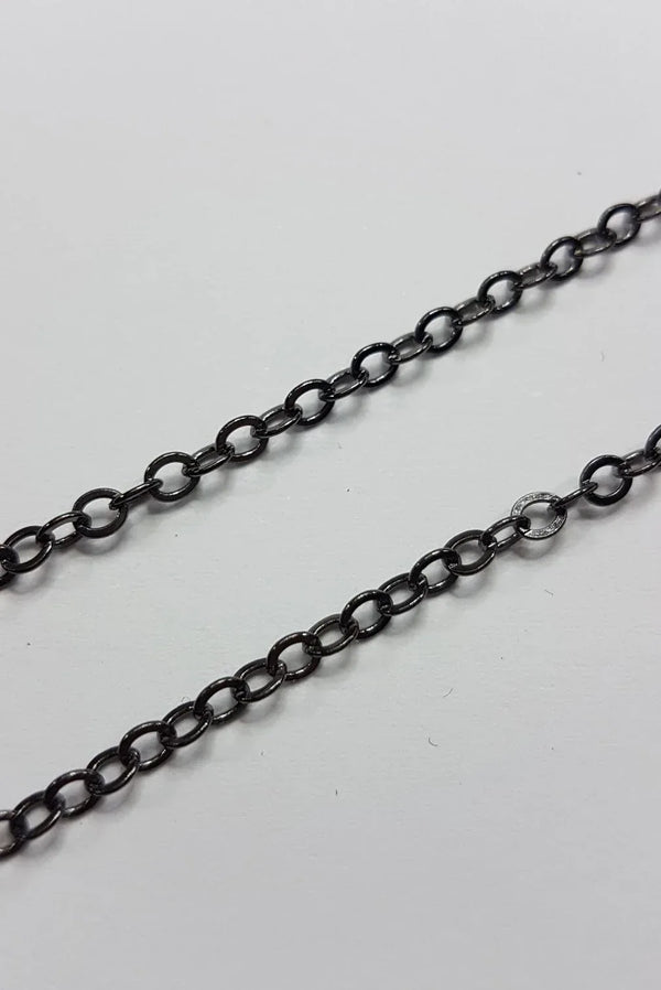 Schakel Ketting Gun Metal Black 2.5 mm 1 mtr