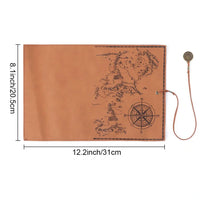 Penseelhouder Etui Leer Retro Schatkaart Dark Brown