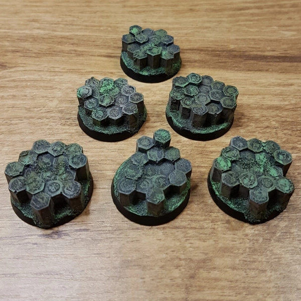 Basalt Rock 25mm round Warhammer bases Scenery en zo