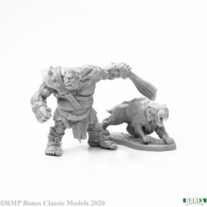 Reaper Miniatures Hill Giant Hunter & Dire Lion 77939