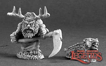 Reaper Miniatures Dwarf Druid and Badger 03216 (metal)