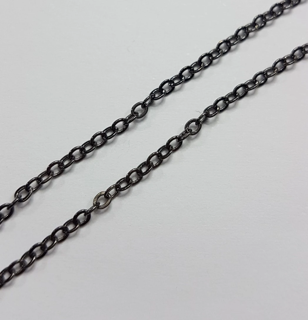 Schakel Ketting Gun Black 1.5 mm 1 mtr Scenery en Zo