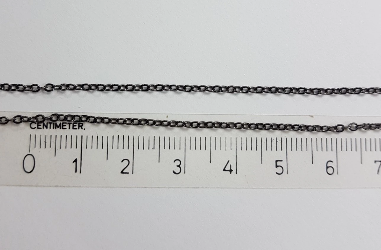 Schakel Ketting Gun Black 1.5 mm 1 mtr Scenery en Zo