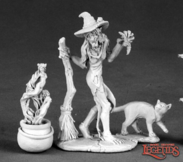 Reaper Miniatures Witch, Cauldron & Cat 03549 (metal)