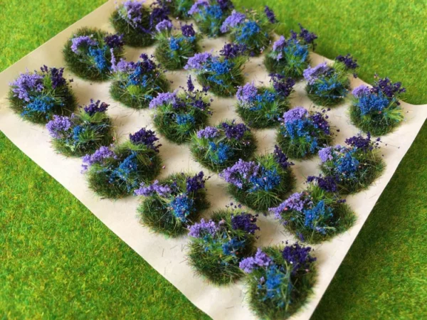 Purple and Blue Flowers Tuft Dioramas - Static Grass Tufts