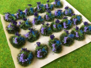 Purple and Blue Flowers Tuft Dioramas - Static Grass Tufts 2