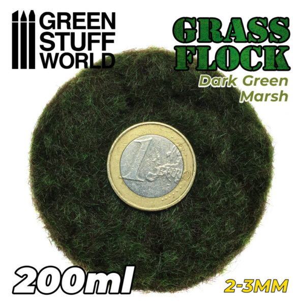 Static Grass Flock 2-3mm - DARK GREEN MARSH - 200 ml 11146