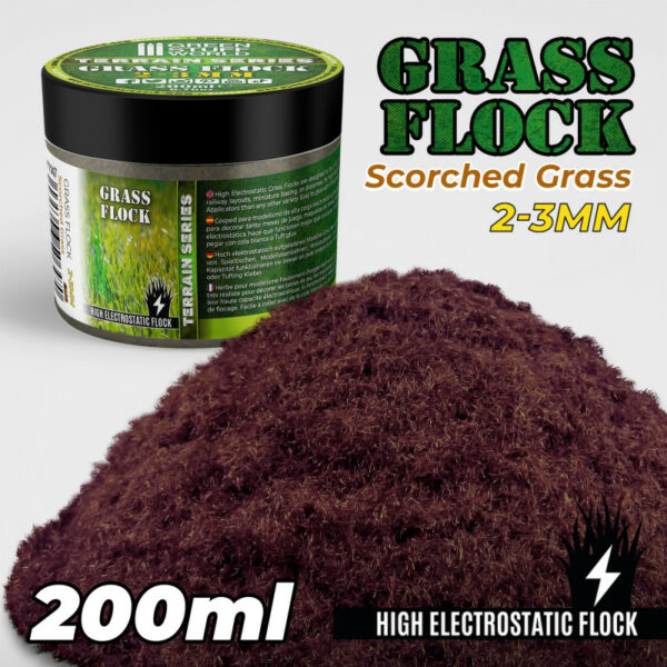 Static Grass Flock 2-3mm - SCORCHED BROWN - 200 ml 11147