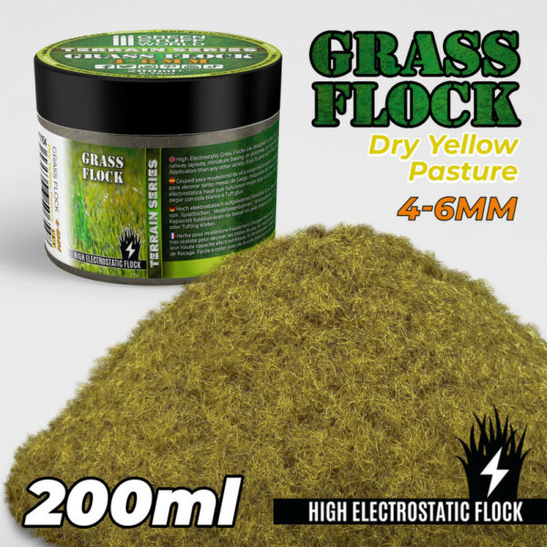 Static Grass Flock 4-6mm - DRY YELLOW PASTURE - 200 ml 11154