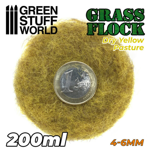 Static Grass Flock 4-6mm - DRY YELLOW PASTURE - 200 ml 11154