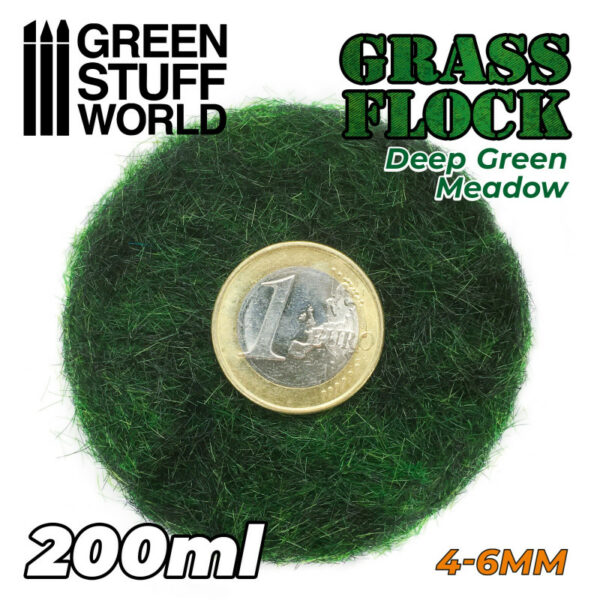 Static Grass Flock 4-6mm - DEEP GREEN MEADOW - 200 ml 11161