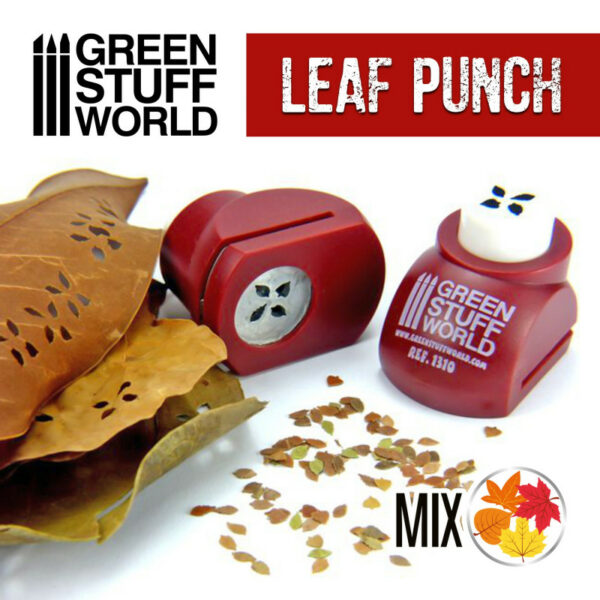 Miniature Leaf Punch Mix Bladeren RED 1310 Bladpons