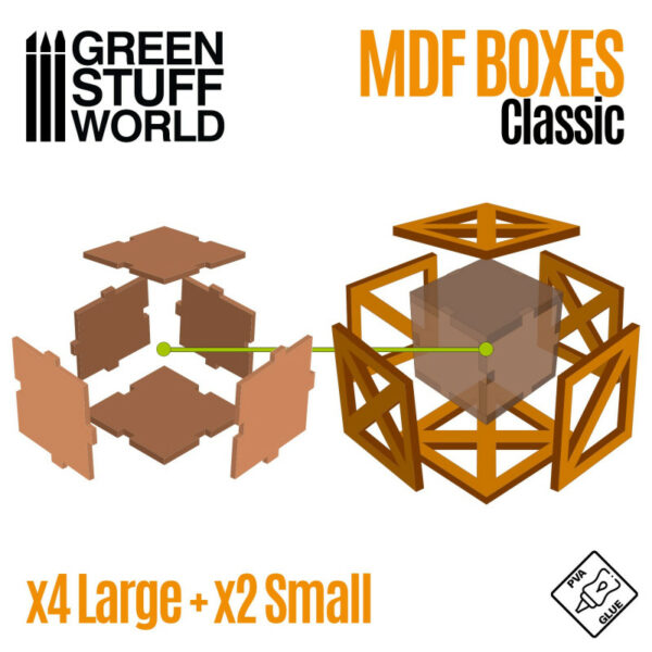 Classic Wood Crates 4+2 Kisten Hout