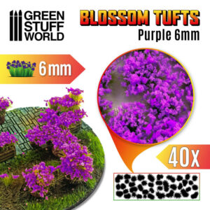 Blossom TUFTS - 6mm self-adhesive - PURPLE Flowers 9283