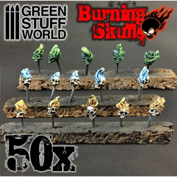 50x Resin Burning Skulls 1498