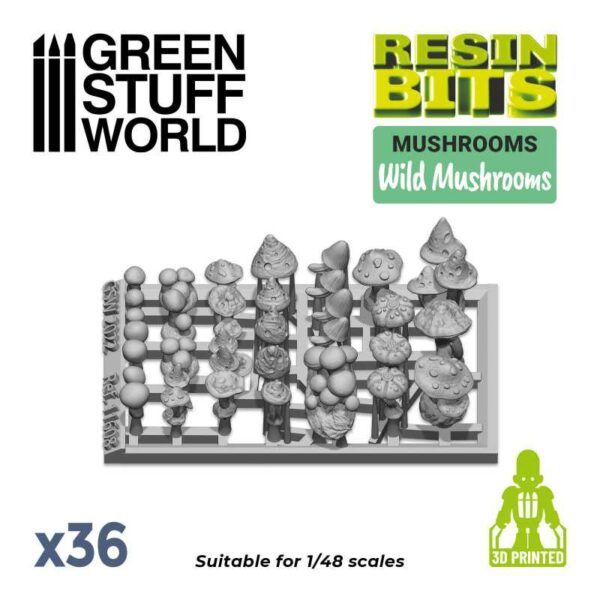 36x Wild Mushrooms - Wilde Paddenstoelen 3D Printed Set 11608