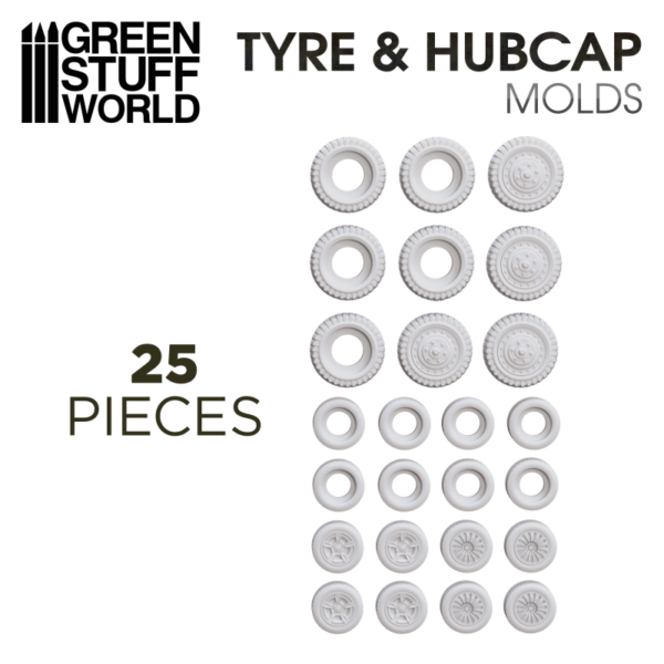 Tyres and Hubcaps - Silicone Mold 2042