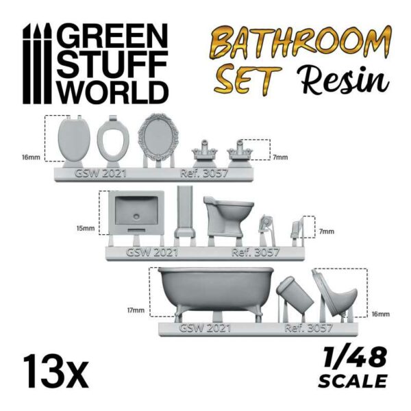 29x Resin Set Toilet and WC - Badkamer set 3057