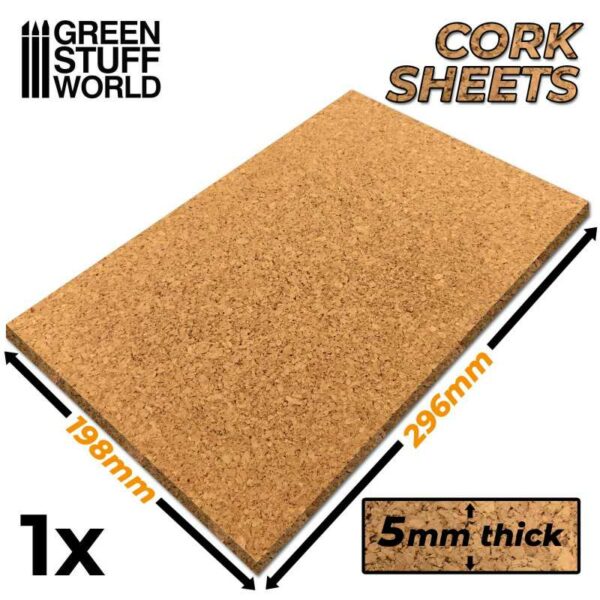 Green Stuff World Cork Sheet in 5mm x 1 - Kurk Vel 1008