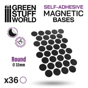 Green Stuff World Round Magnetic Sheet SELF-ADHESIVE - 32mm 10863