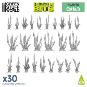 Green Stuff World CATTAILS Plants 30x - 3D printed set 11626