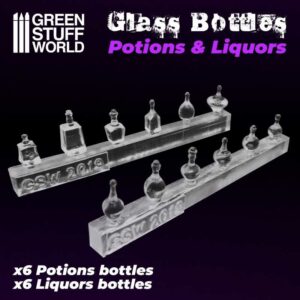 Green Stuff World Potion and Liquor Bottles Resin Set 12x 2201