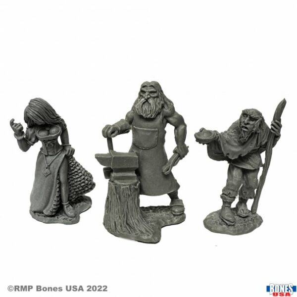 Reaper Miniatures Townsfolk (Strumpet, Blacksmith, Beggar) 30087