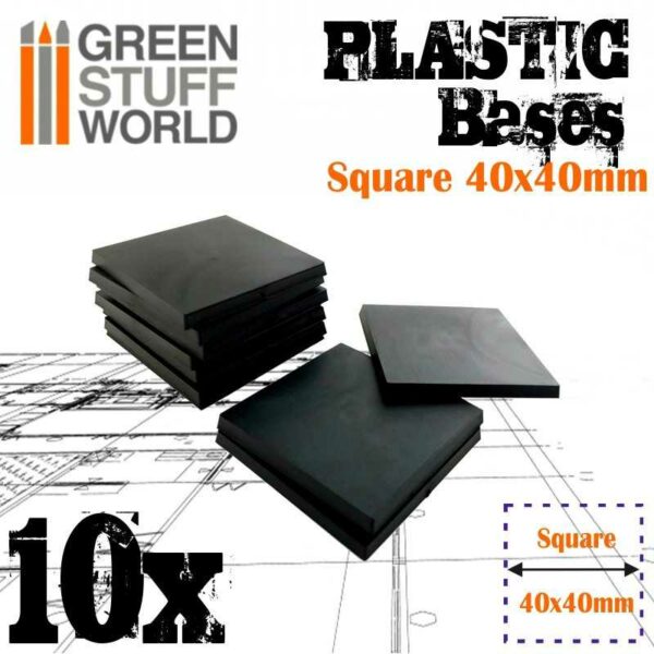Green Stuff World PLASTIC BASES - SQUARE 40x40mm 9832