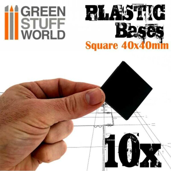 Green Stuff World PLASTIC BASES - SQUARE 40x40mm 9832