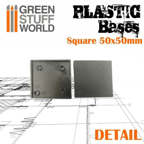 Green Stuff World PLASTIC BASES - SQUARE 50x50mm 9833