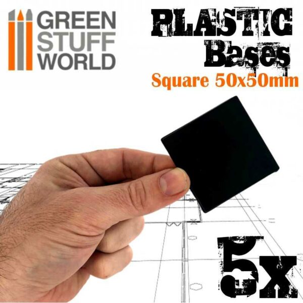 Green Stuff World PLASTIC BASES - SQUARE 50x50mm 9833