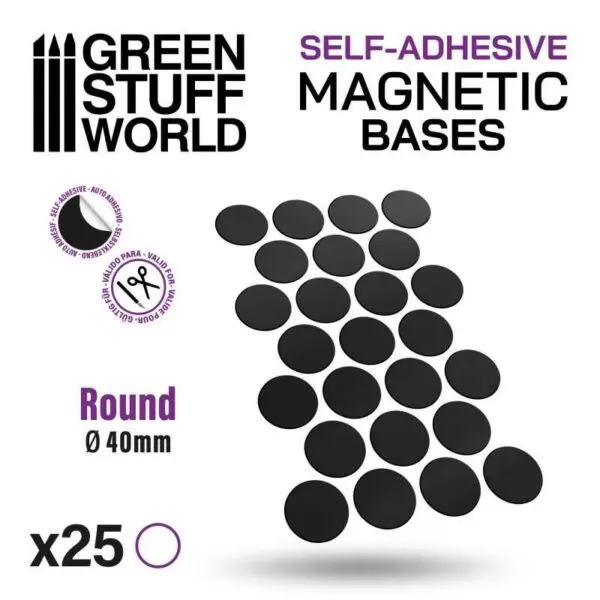 Green Stuff World Round Magnetic Sheet SELF-ADHESIVE - 40mm 10864