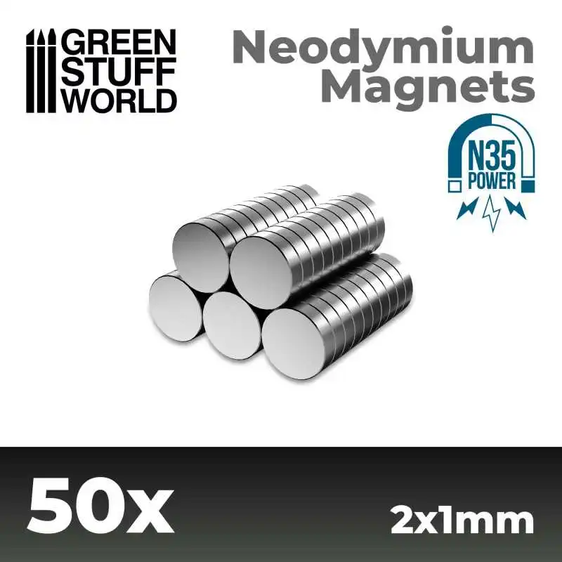 Green Stuff World Neodymium Magnets 2x1mm - 50 units (N35) 11518