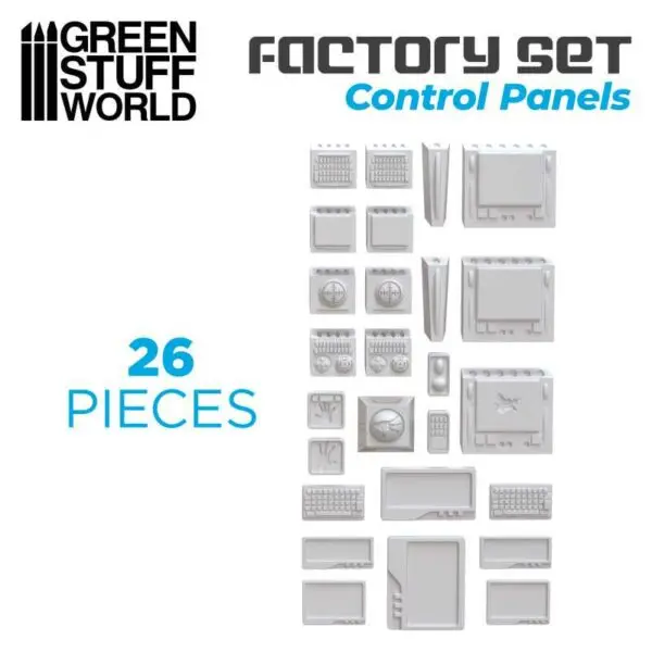 Green Stuff World Factory set Control Panels - Silicone Molds 2092