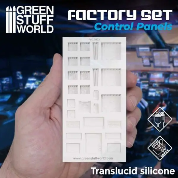 Green Stuff World Factory set Control Panels - Silicone Molds 2092