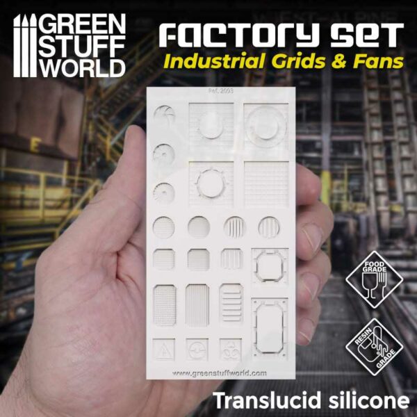 Green Stuff World Factory set Industrial Grids & Fans - Silicone Molds 2093